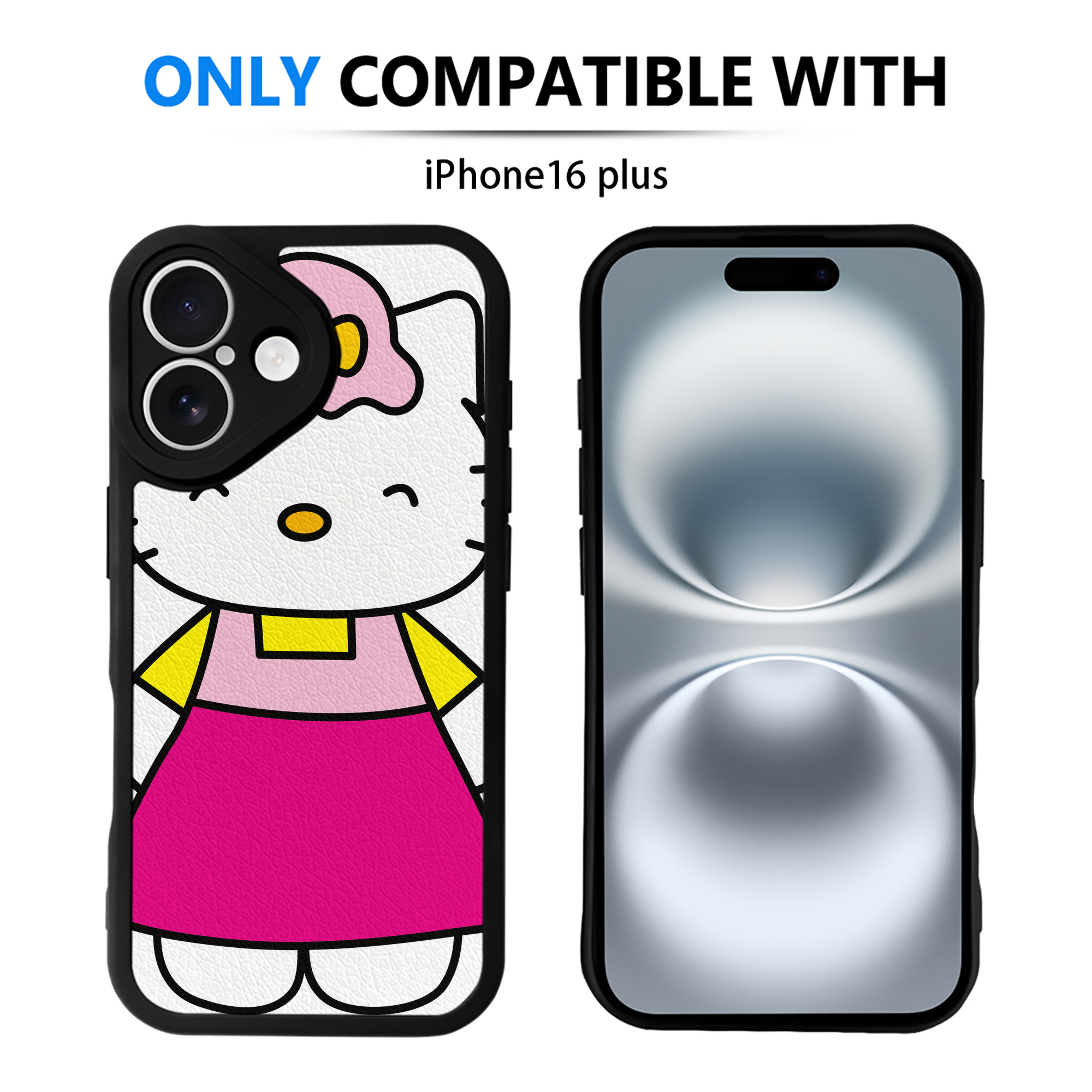 （画像用） Hello Kitty ハローキティ 【iPhone 16シリーズ対応】シリコンスマホケース（レザー調） 材質：シリコン